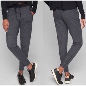 Athleta Flux Street Jogger Pants Zip Ankle Drawstring Grey Size S Athleisure